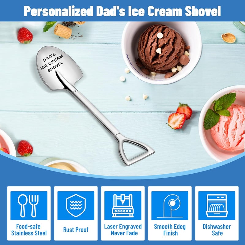 Chambom Gifts for Dad - Dad's Ice Cream Shovel, Father Presents, Stainless Steel Ice Cream Shovel for Christmas, Father's Day, Birthday Gifts from Daughter Son, Stocking Stuffers for Men - Image 4